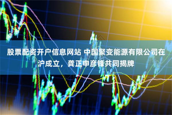 股票配资开户信息网站 中国聚变能源有限公司在沪成立，龚正申彦锋共同揭牌